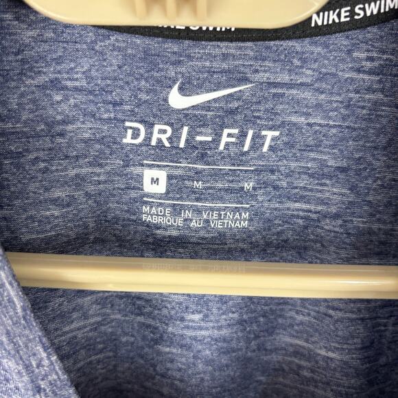 Nike Swim NEW Short Sleeve T Shirt UPF 40 heather blue Medium dri-fit hybrid - Picture 5 of 8